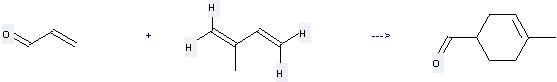 Isoprene can be used to produce 4-methyl-cyclohex-3-enecarbaldehyde at the ambient temperature